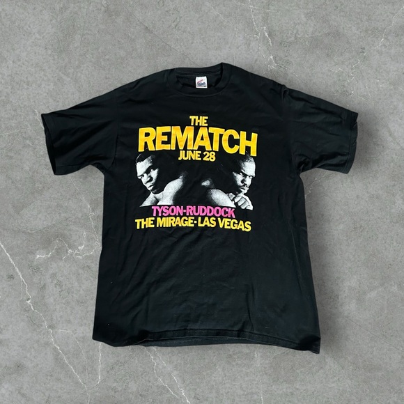 Vintage Tyson VS Ruddock Shirt Men’s XL Black 90s MMA UFC The Rematch Fight Club
